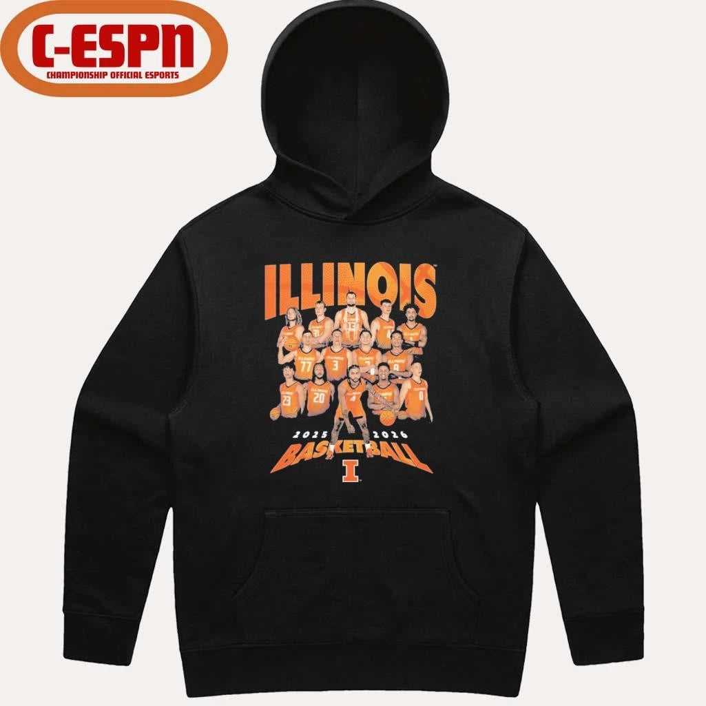 Official 2025-2026 Illinois Men’s Basketball Team Shirt