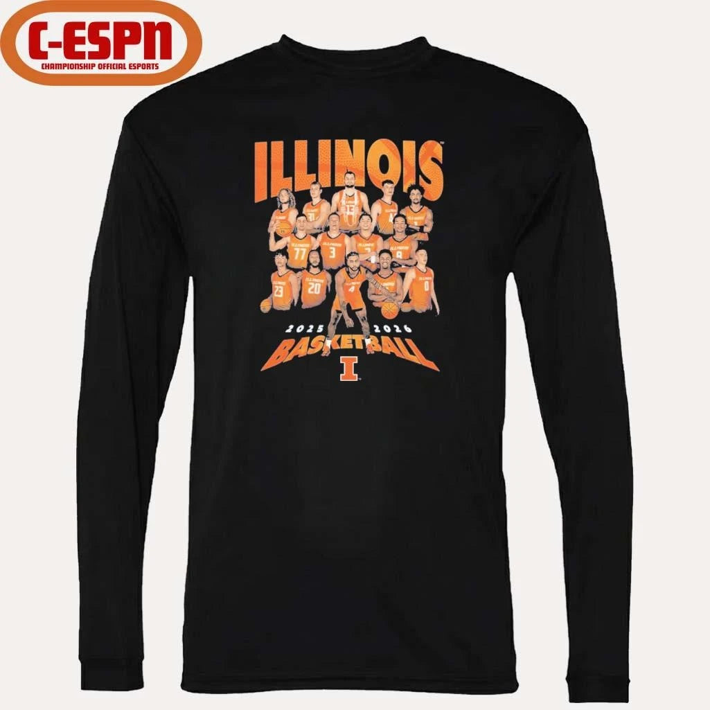 Official 2025-2026 Illinois Men’s Basketball Team Shirt