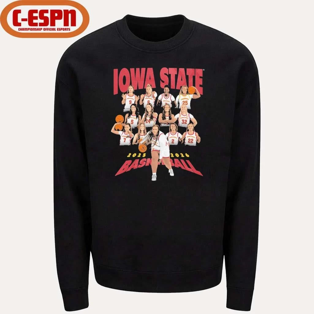 Official 2025-2026 Iowa State Women’s Basketball Team Shirt