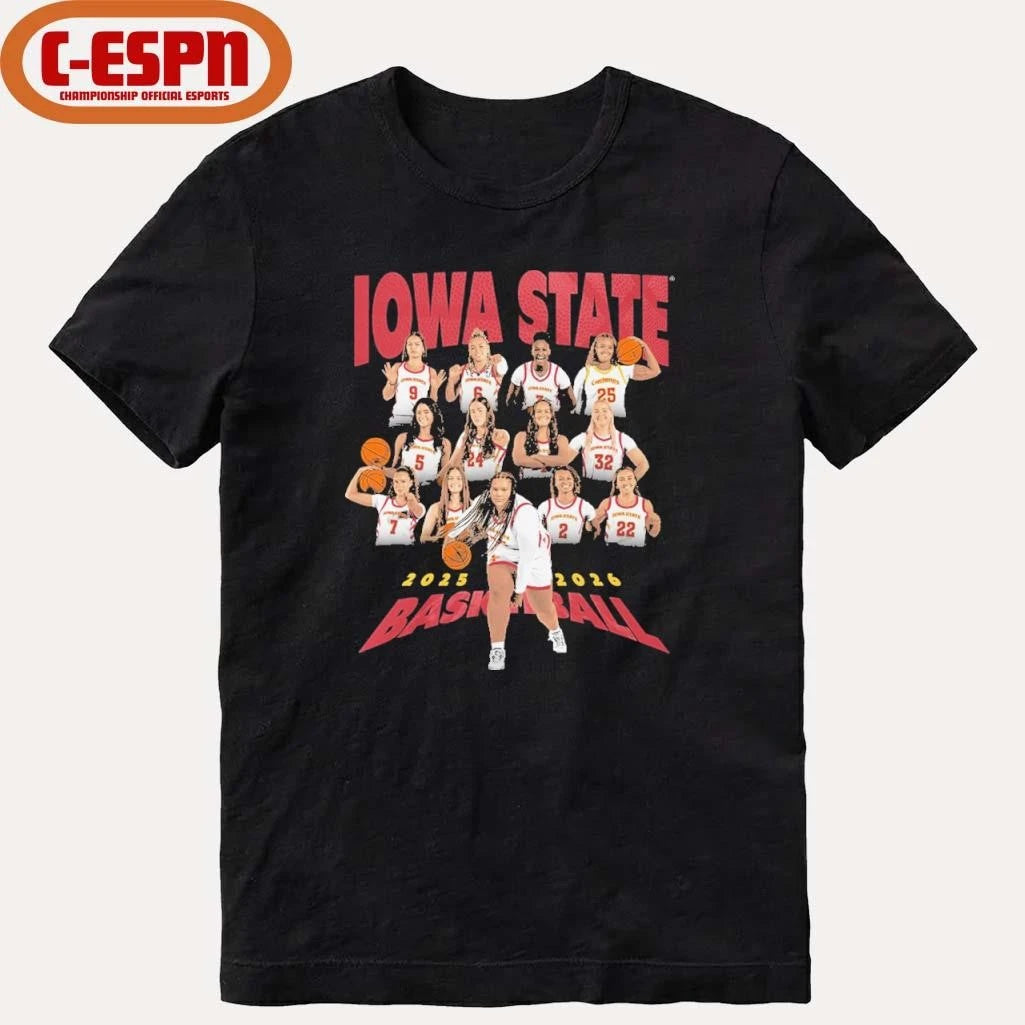 Official 2025-2026 Iowa State Women’s Basketball Team Shirt
