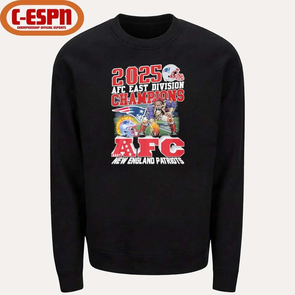 Official 2025 AFC East Division Champions New Pats Mascot Shirt