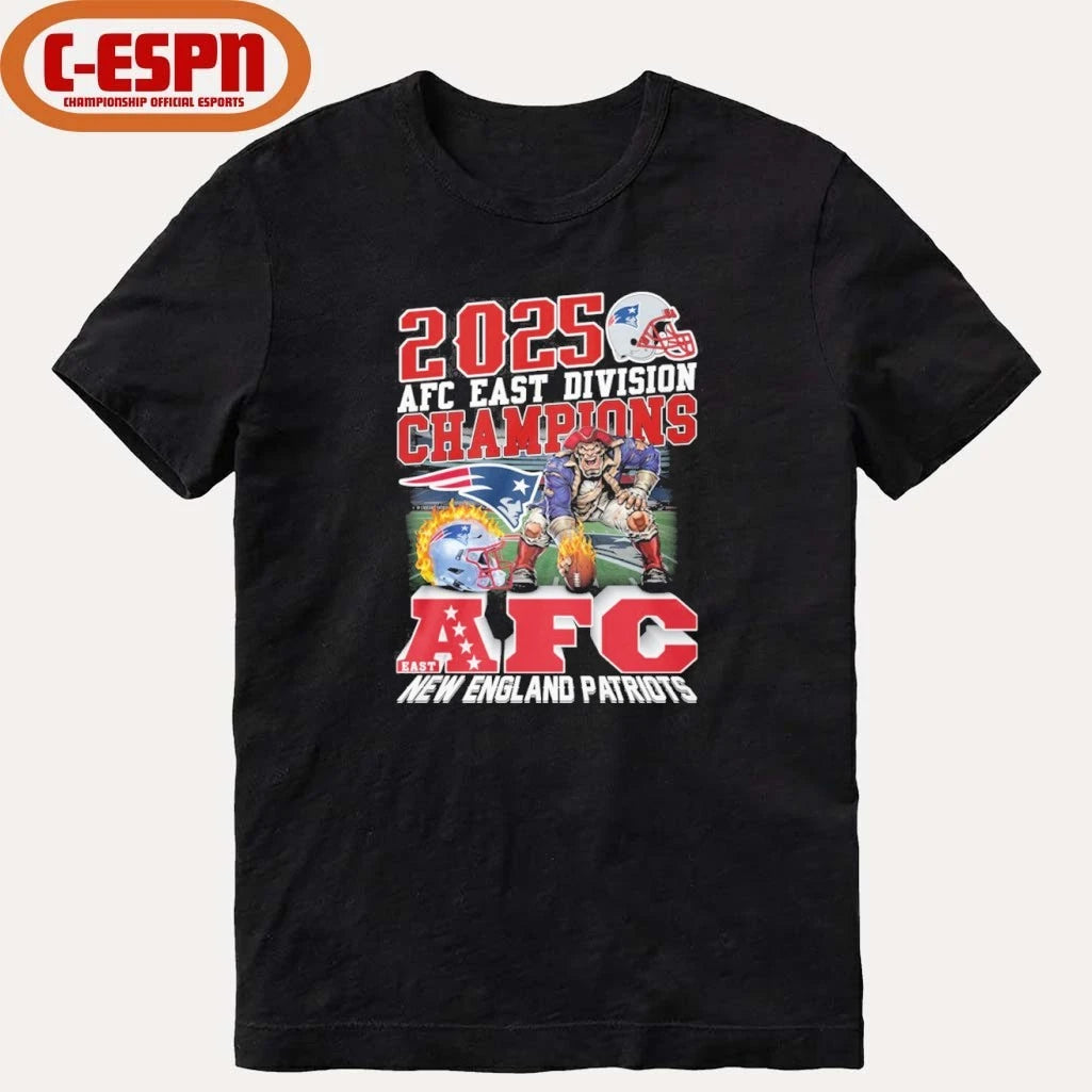 Official 2025 AFC East Division Champions New Pats Mascot Shirt