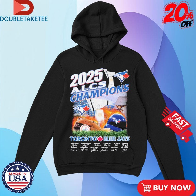 Official 2025 ALCS Champions Toronto Blue Jays Signatures Shirts