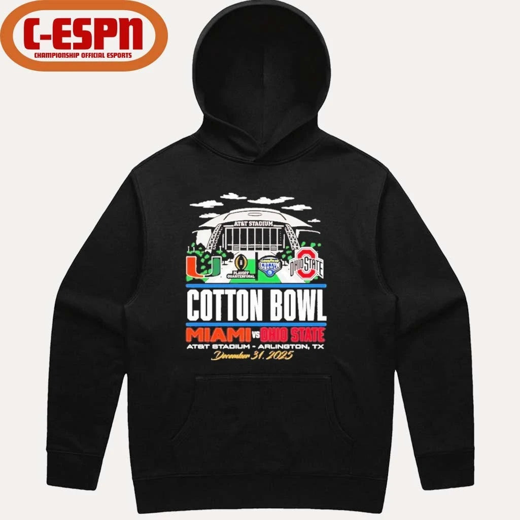 Official 2025 Cotton Bowl vs. Miami Stadium Shirt