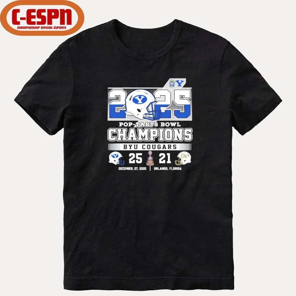 Official 2025 Pop-Tarts Bowl Champions BYU Cougars 25-21 Georgia Tech Shirt