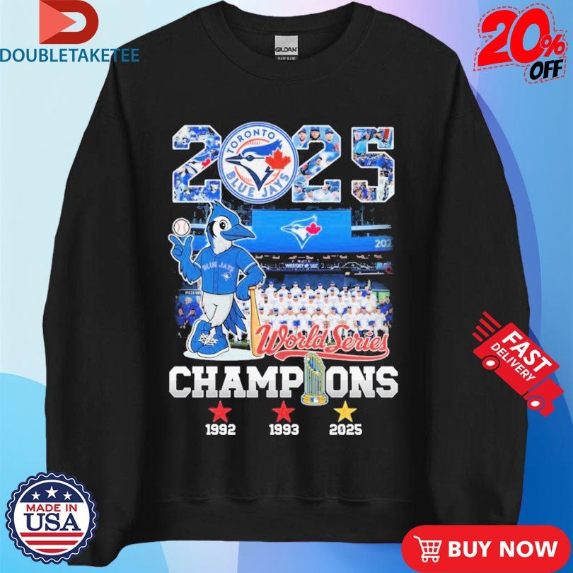 Official 2025 Toronto Blue Jays Canada World Series Champions Mascot Score Shirts