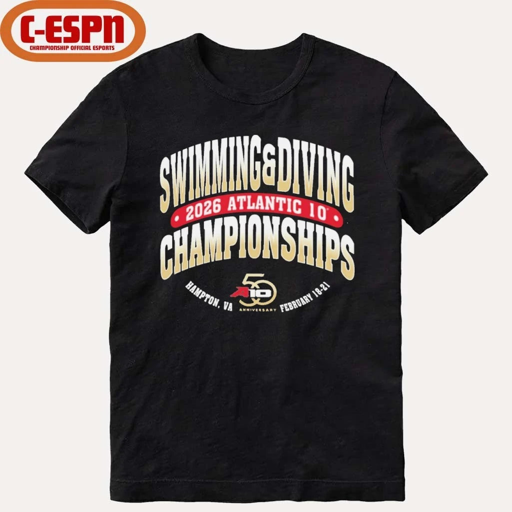 Official 2026 A-10 Swimming &amp; Diving Championships Shirt