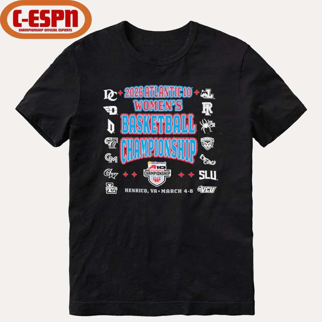 Official 2026 A-10 Women’s Basketball Championship T-Shirt