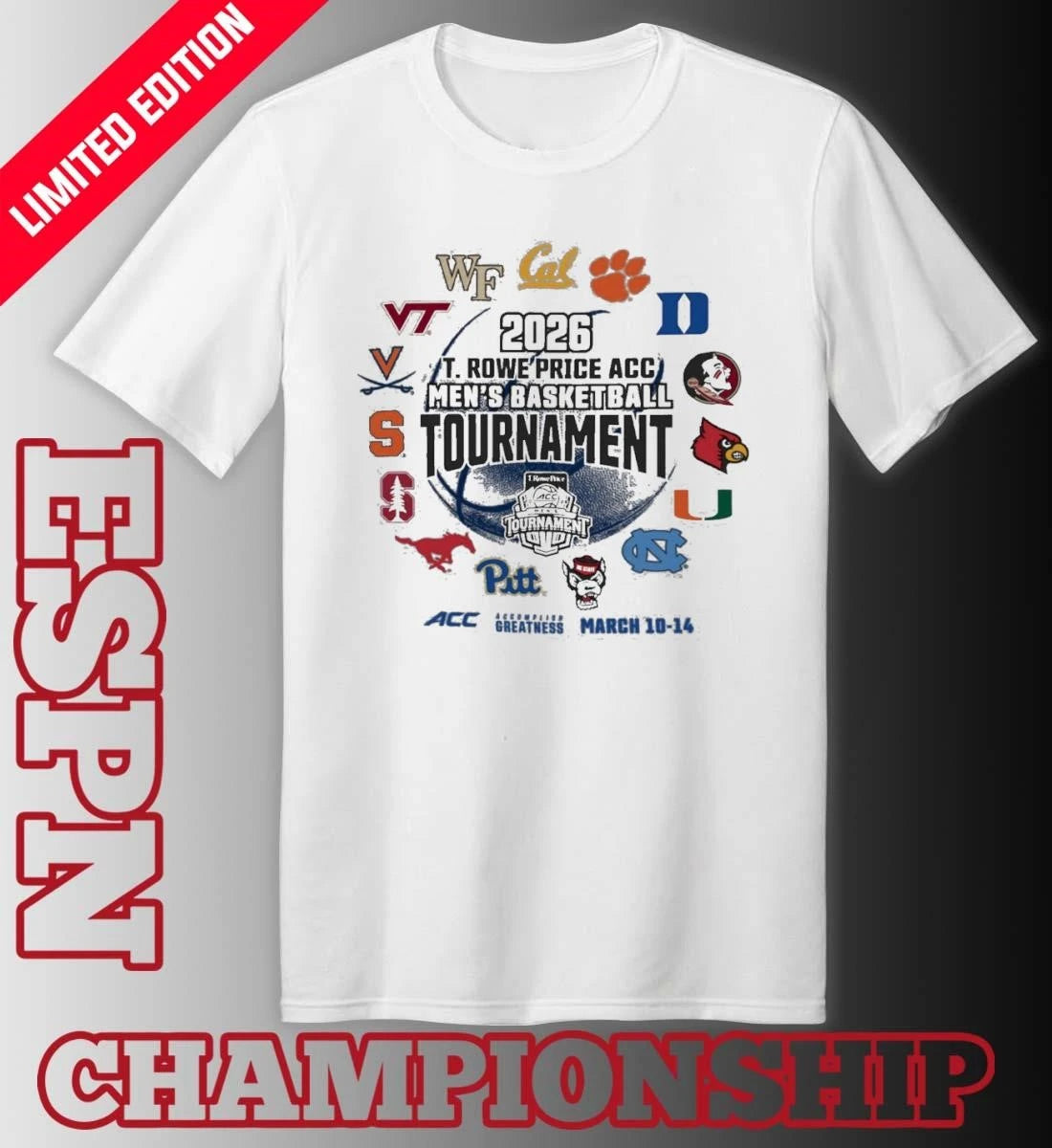Official 2026 ACC Men’s Basketball Championship T-Shirt