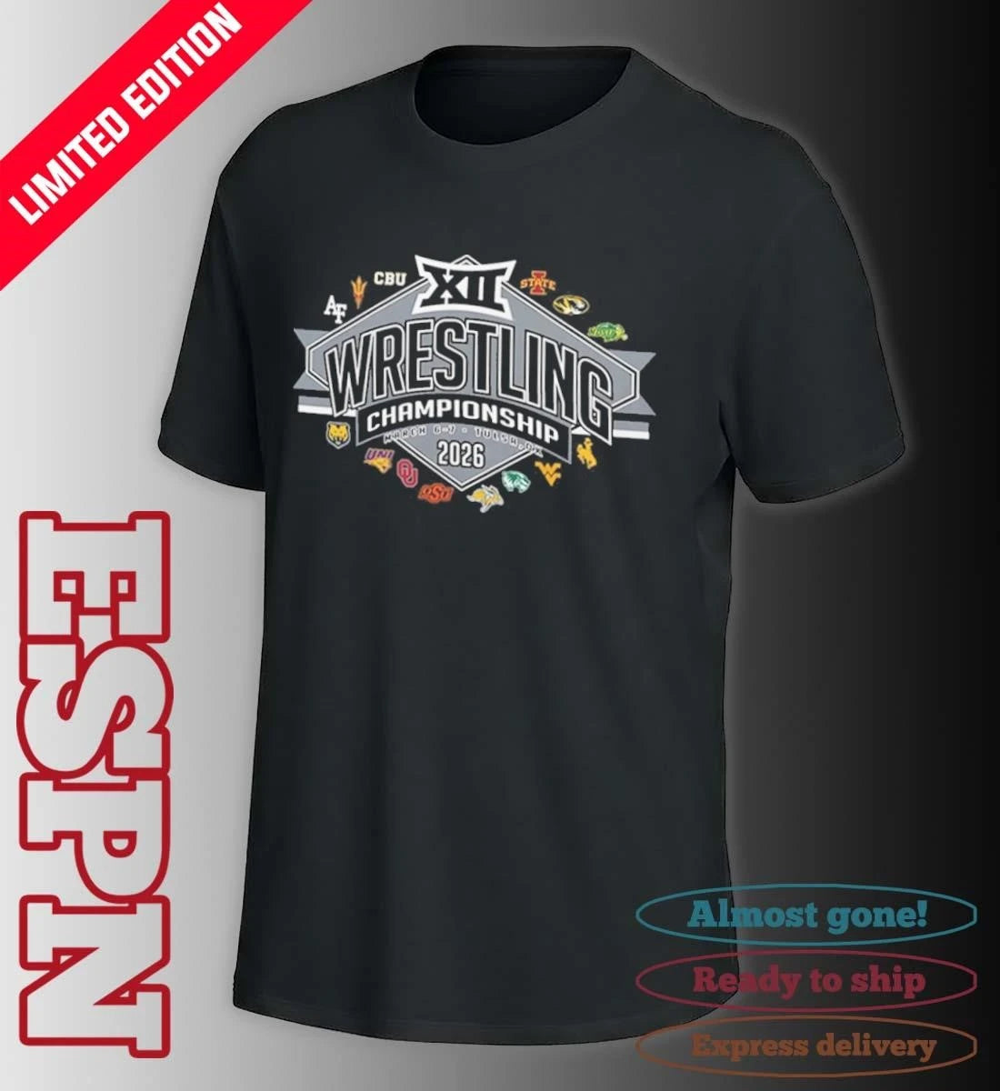 Official 2026 Big 12 Wrestling Championships Team Logo shirt