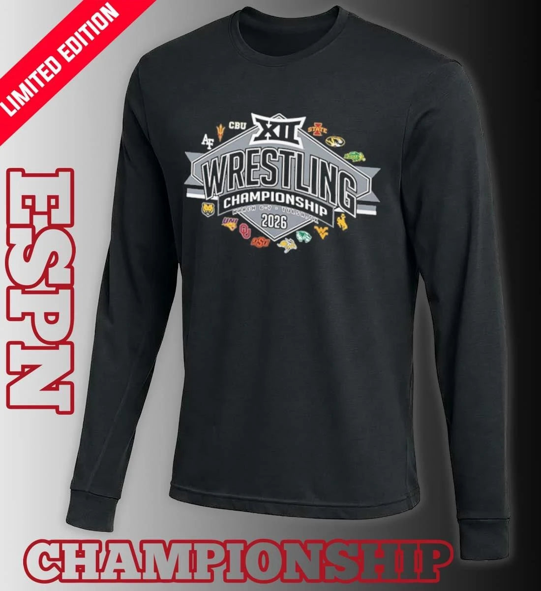 Official 2026 Big 12 Wrestling Championships Team Logo shirt