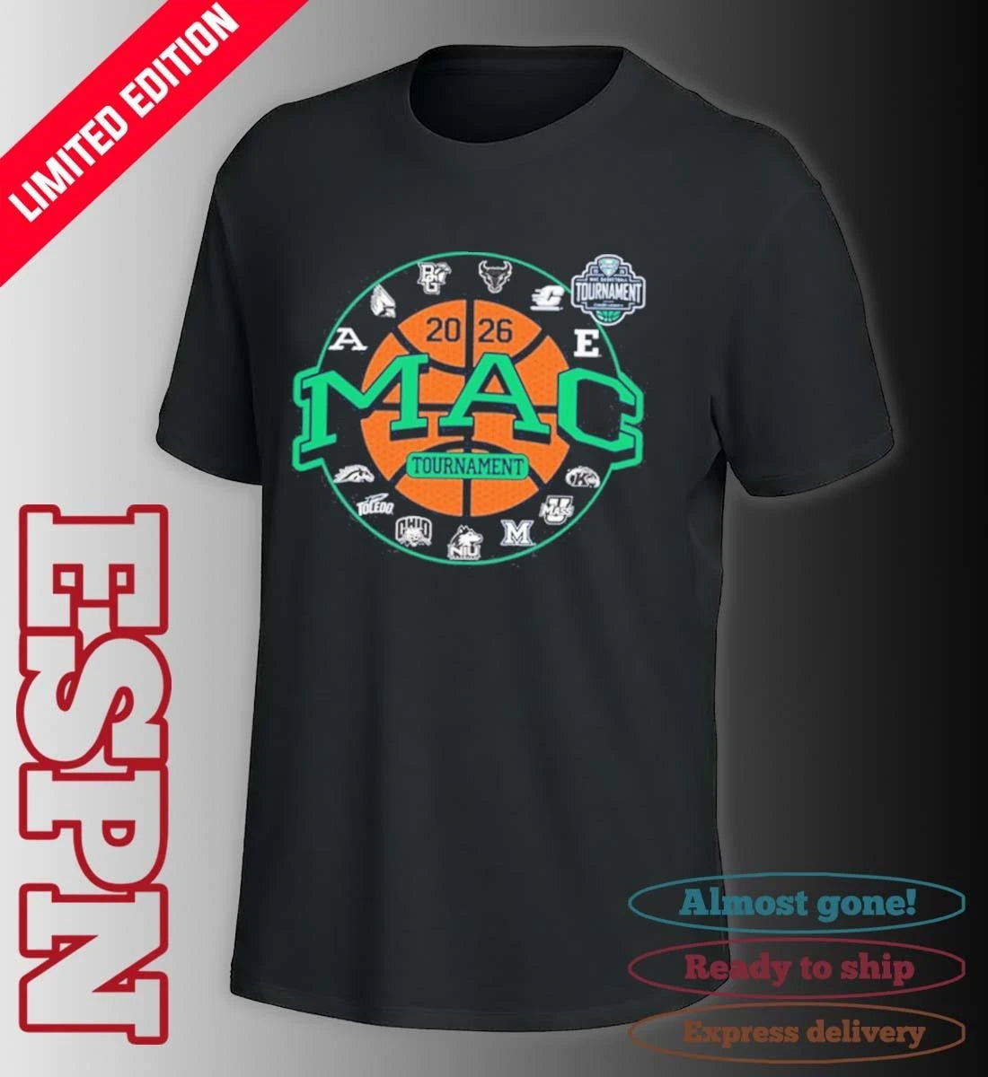 Official 2026 MAC Men’s Basketball Tournament Team Logo Shirt