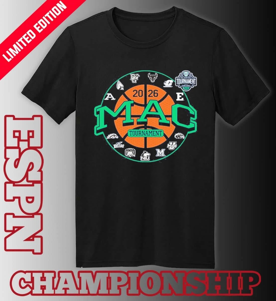 Official 2026 MAC Men’s Basketball Tournament Team Logo Shirt