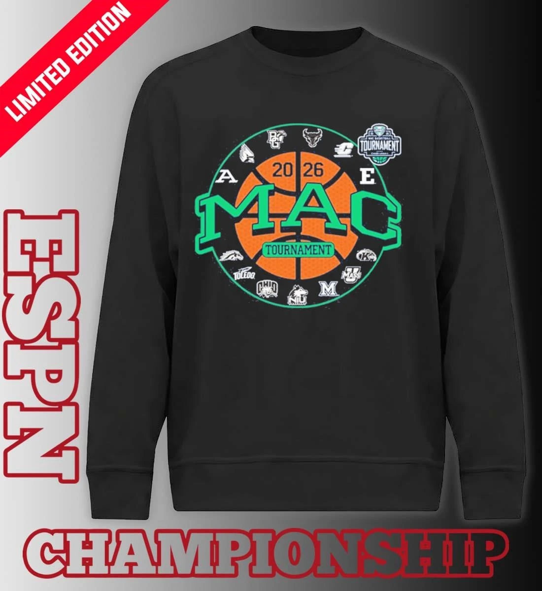 Official 2026 MAC Men’s Basketball Tournament Team Logo Shirt