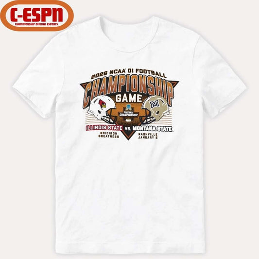 Official 2026 NCAA DI Football Championship Game Illinois State Vs Montana State Dueling Helmet Shirt