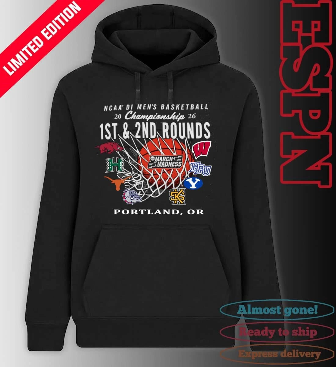 Official 2026 NCAA DI Men’s Basketball 1st, 2nd Rounds – Portland Shirt
