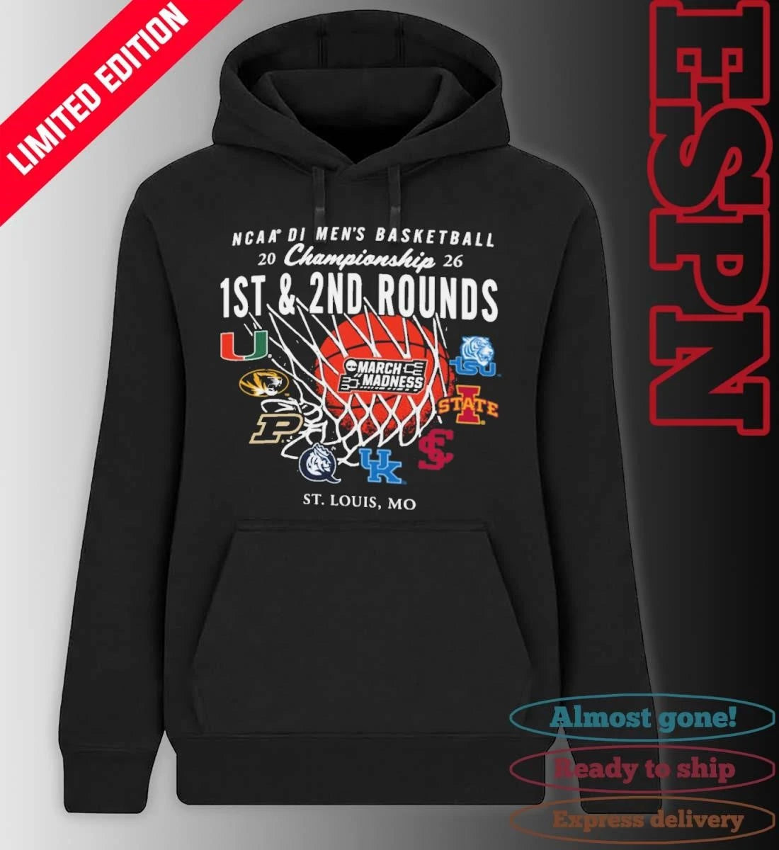 Official 2026 NCAA DI Men’s Basketball 1st, 2nd Rounds – St. Louis Shirt