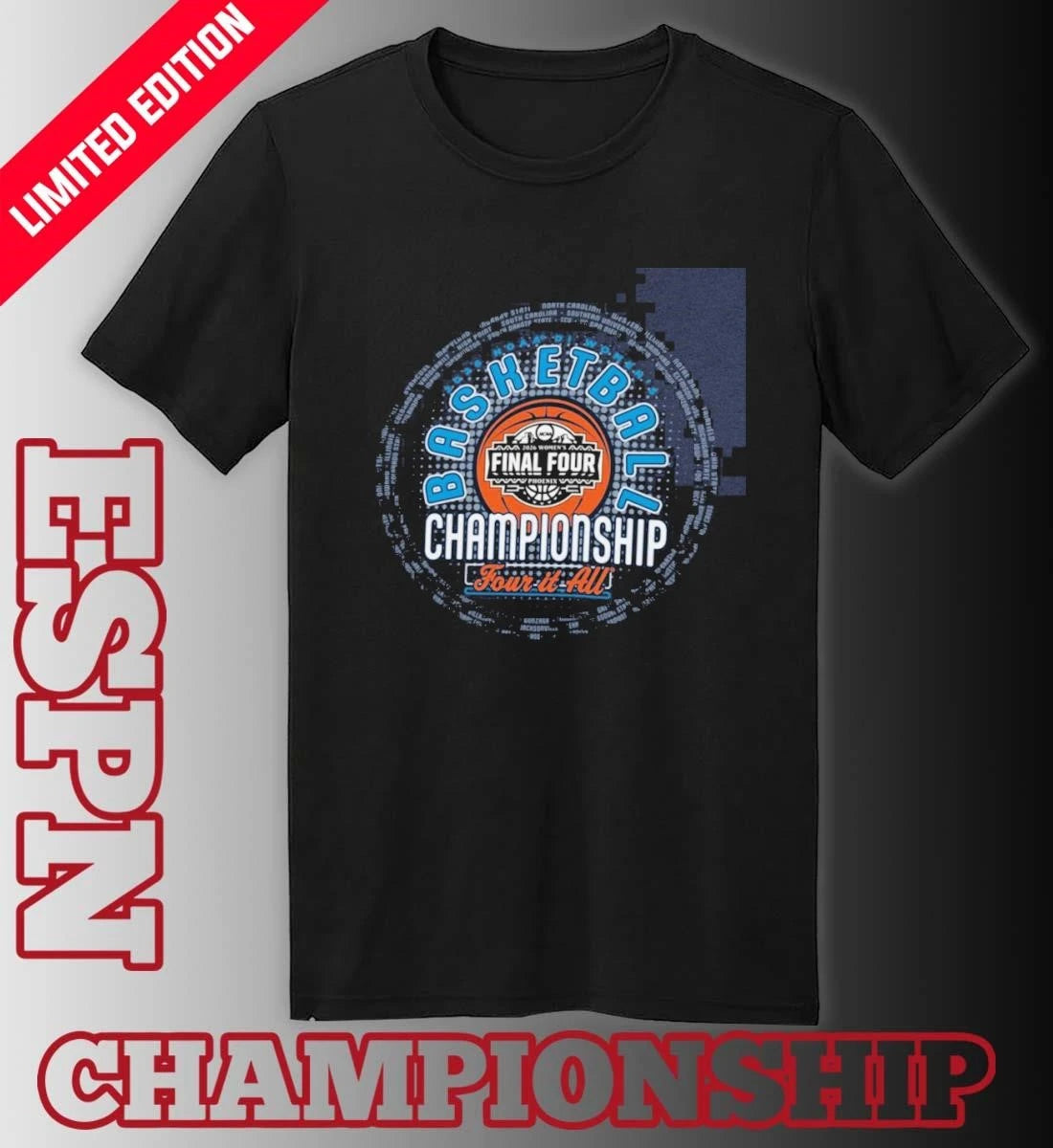 Official 2026 NCAA DI Women’s Basketball First Four Teams shirt