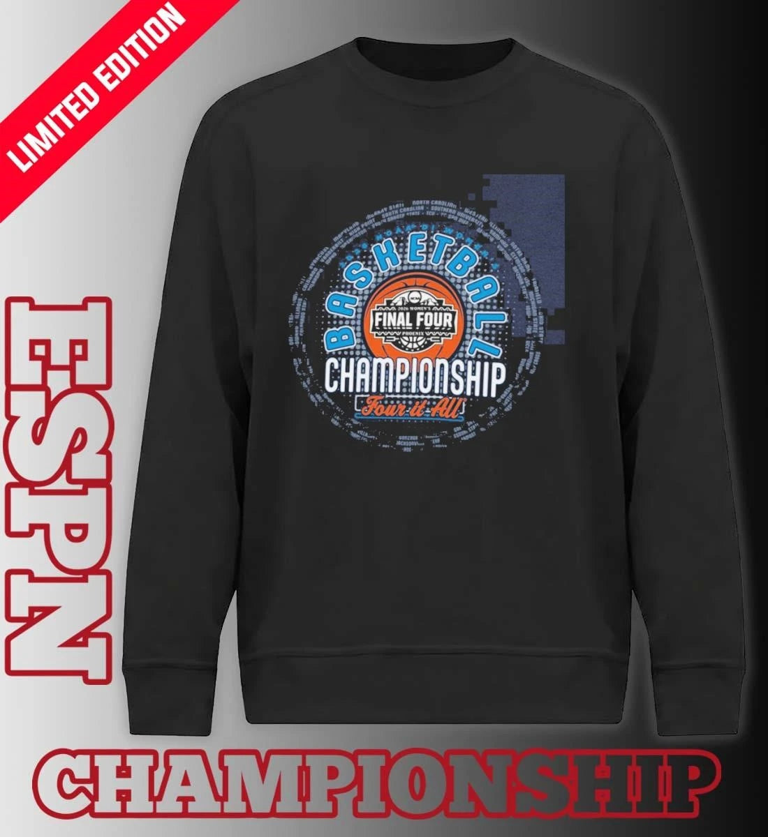 Official 2026 NCAA DI Women’s Basketball First Four Teams shirt