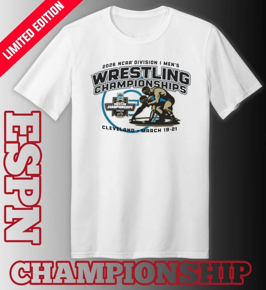 Official 2026 NCAA DI Wrestling Championships Cleveland March 19-21 Shirt