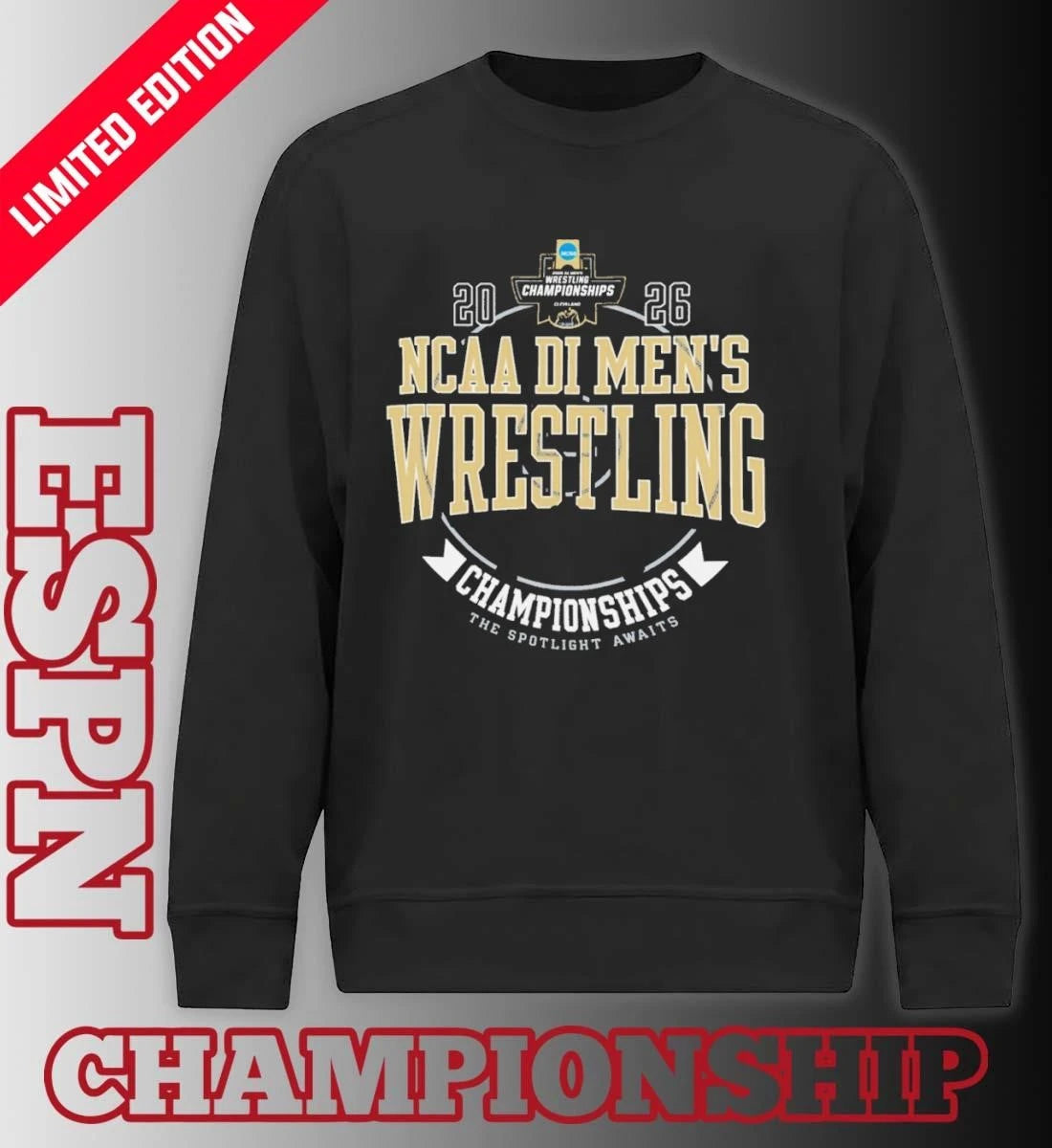 Official 2026 NCAA DI Wrestling Championships Cleveland – The Spotlight Awaits Shirt