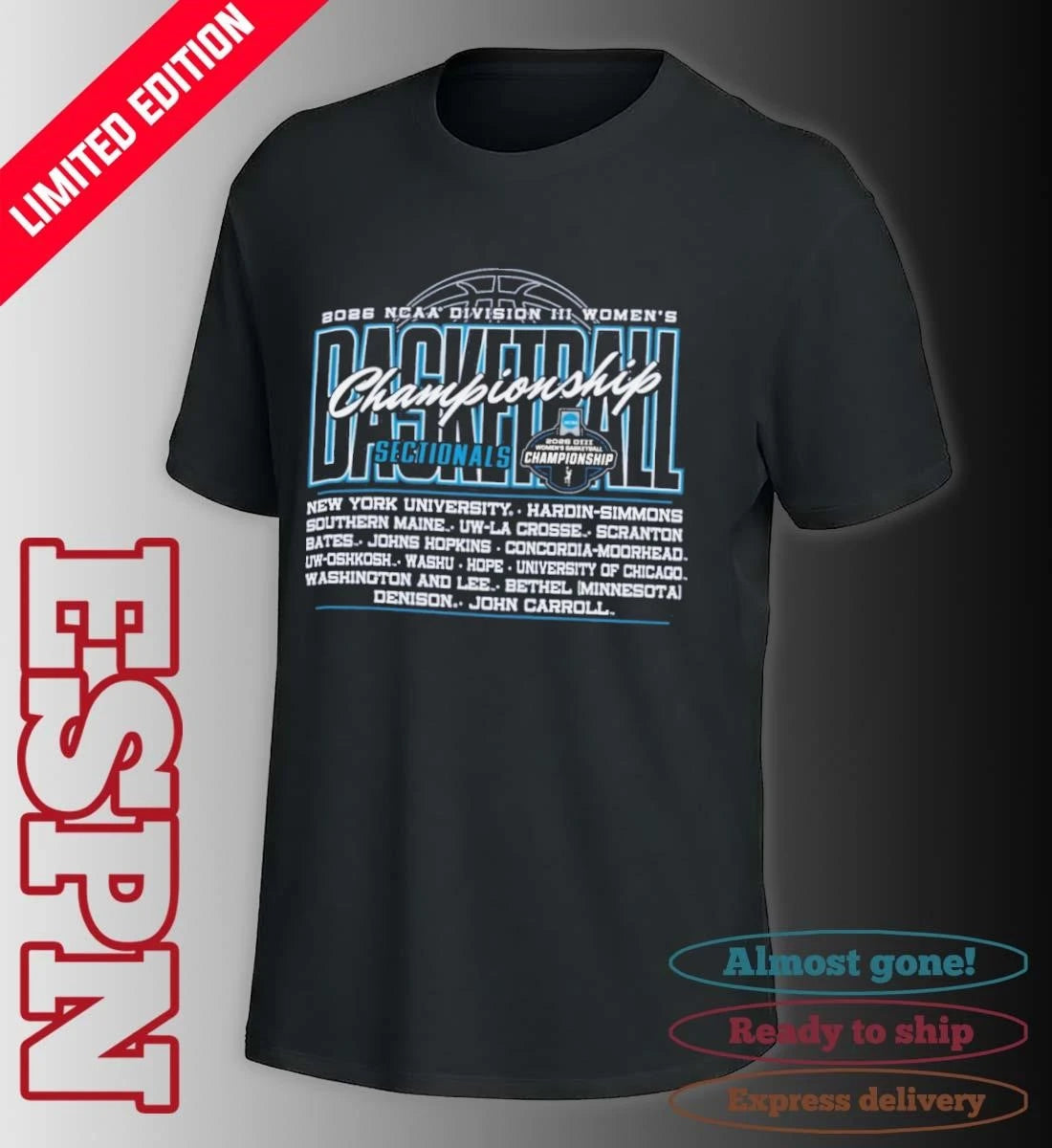 Official 2026 NCAA DIII Women’s Basketball Sectionals T-Shirt
