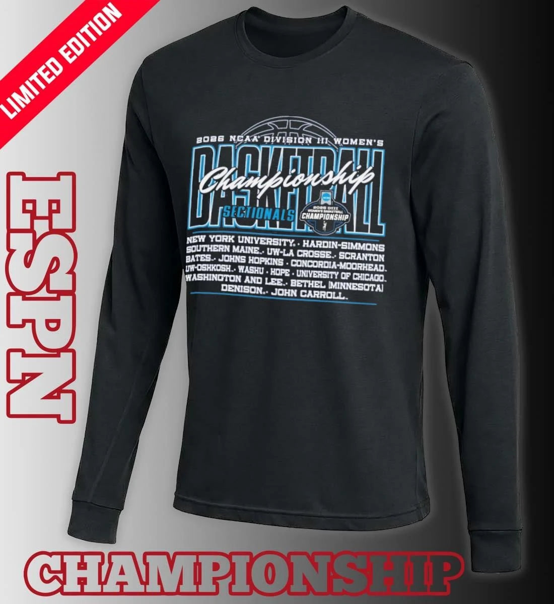 Official 2026 NCAA DIII Women’s Basketball Sectionals T-Shirt