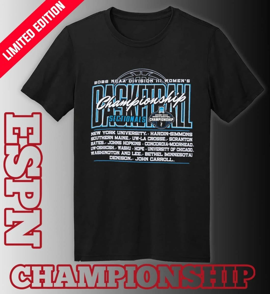 Official 2026 NCAA DIII Women’s Basketball Sectionals T-Shirt