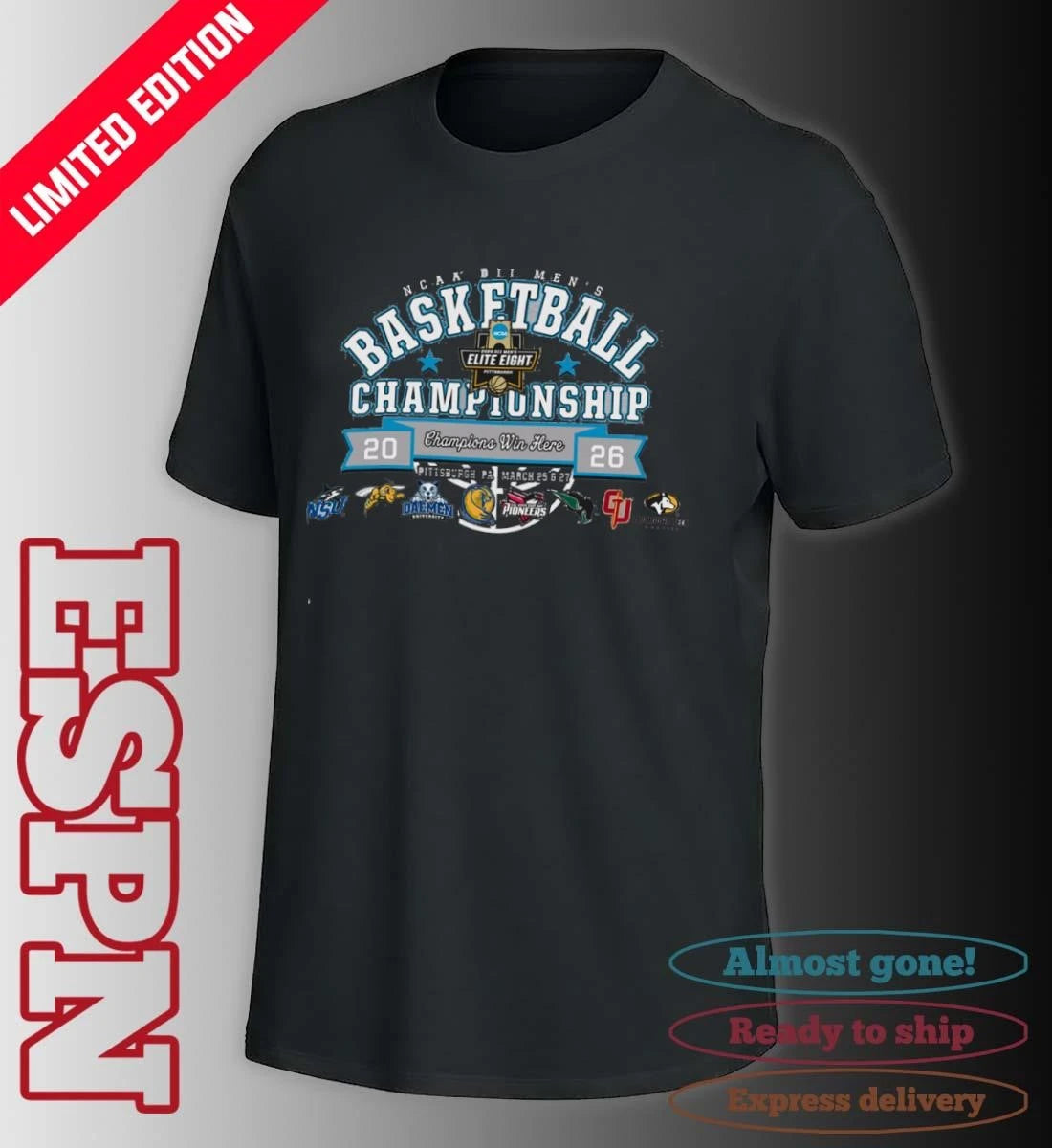 Official 2026 NCAA Division II Men’s Basketball Championship – 8 Teams T-Shirt