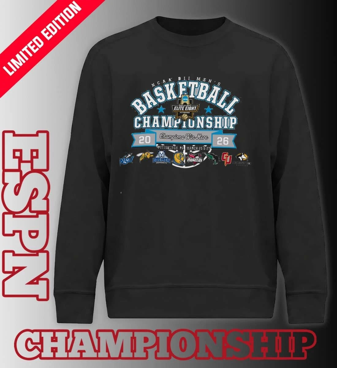 Official 2026 NCAA Division II Men’s Basketball Championship – 8 Teams T-Shirt