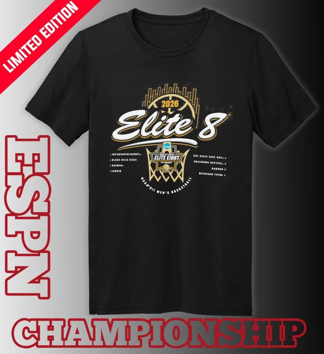 Official 2026 NCAA Division II Men’s Basketball Elite 8 T-Shirt