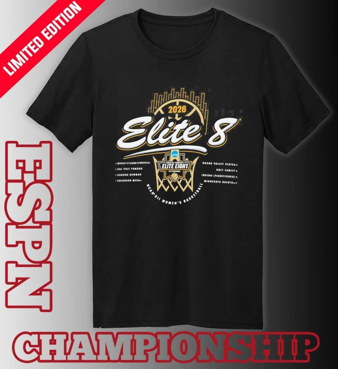 Official 2026 NCAA Division II Women’s Basketball Elite Eight T-Shirt