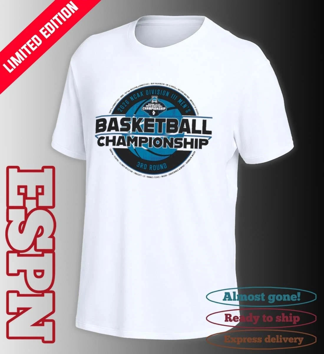 Official 2026 NCAA Division III Men’s Basketball 3rd Round T-Shirt