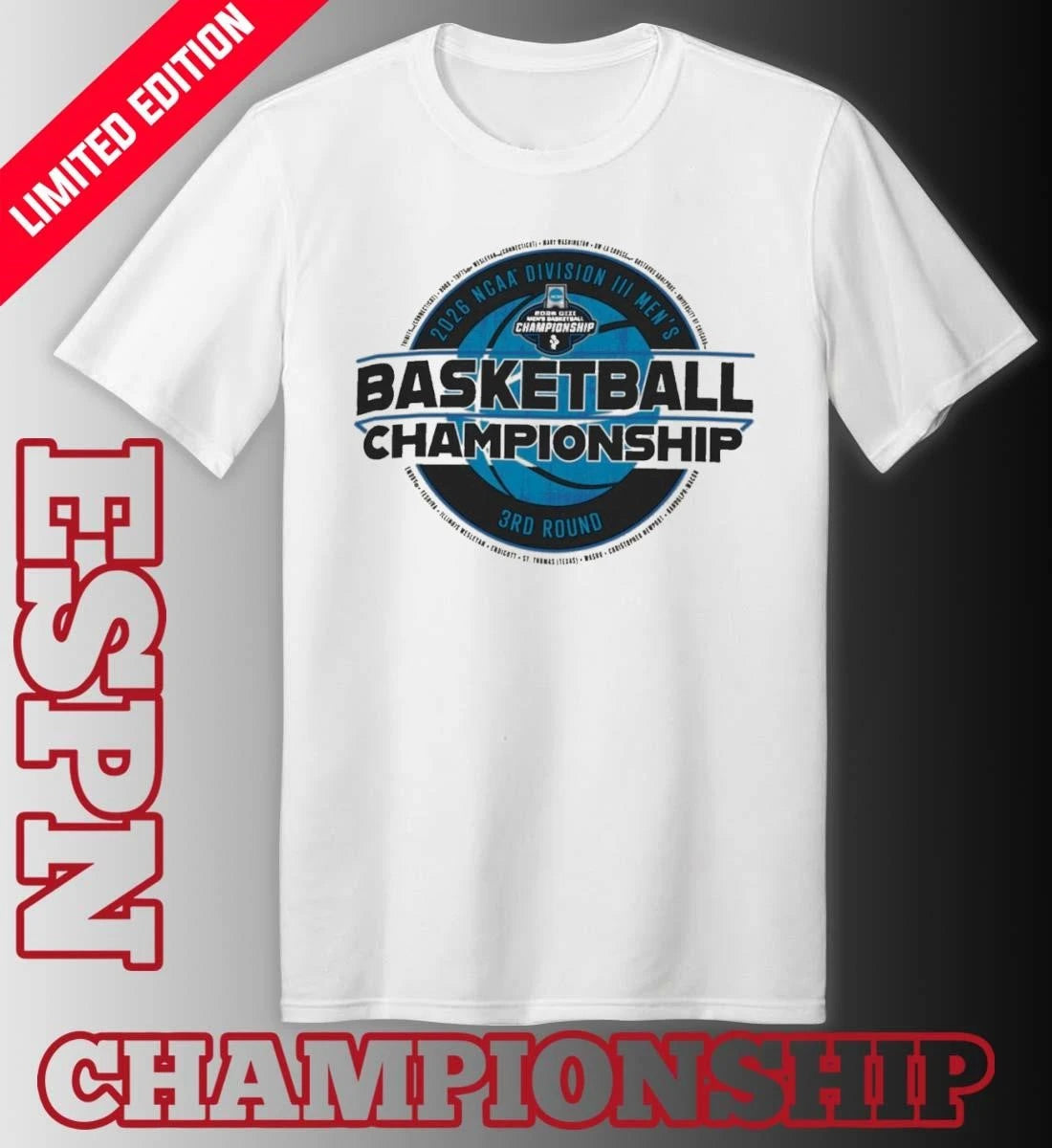 Official 2026 NCAA Division III Men’s Basketball 3rd Round T-Shirt
