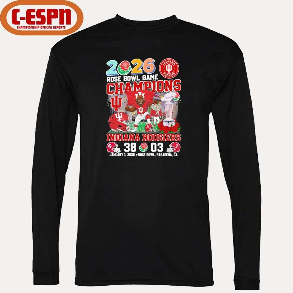 Official 2026 Rose Bowl Game Champions Indiana Beat Alabama 38-3 Shirt