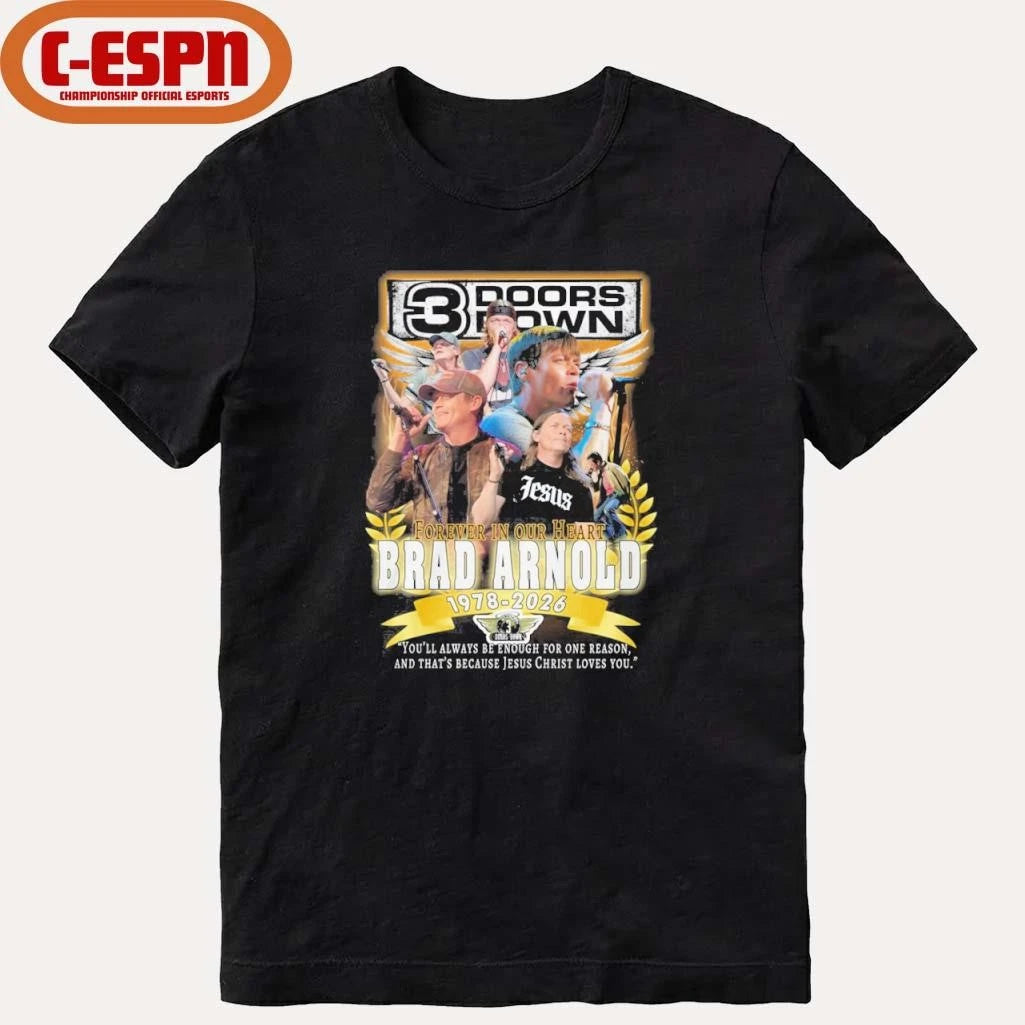 Official 3 Doors Down Brad Arnold 1978-2026 Forever In Our Heart Shirt