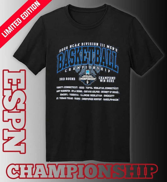 Official 3rd Round 2026 NCAA DIII Men’s Basketball Championship T-Shirt