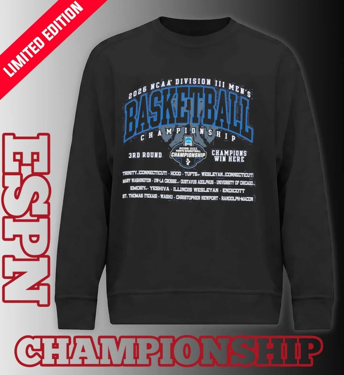 Official 3rd Round 2026 NCAA DIII Men’s Basketball Championship T-Shirt