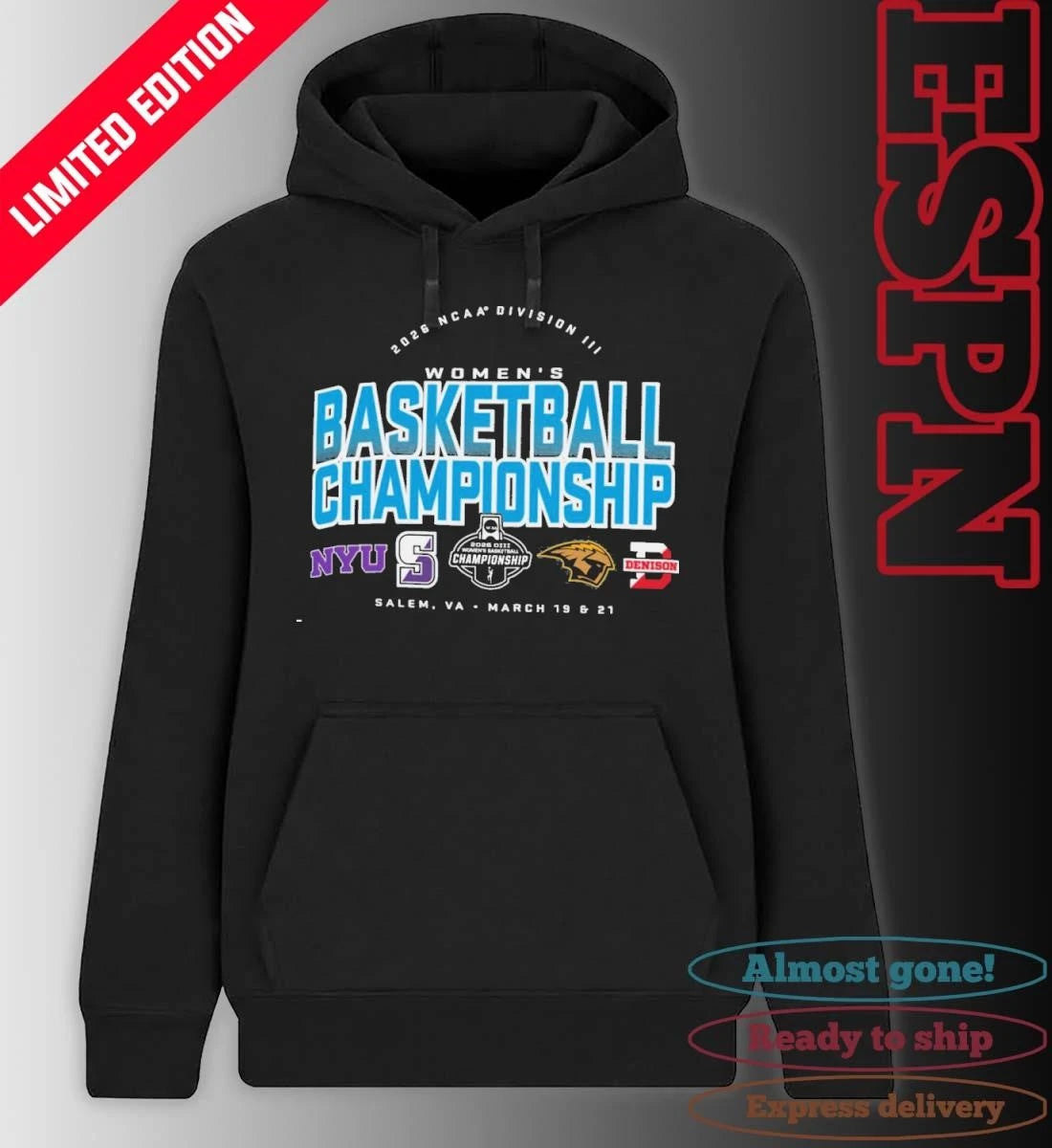 Official 4 Teams 2026 NCAA DIII Women’s Basketball Championship T-Shirt