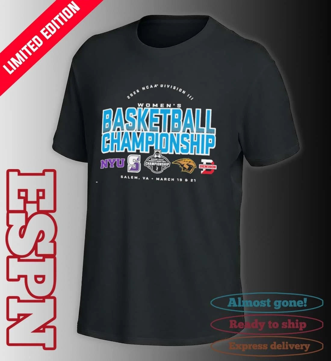 Official 4 Teams 2026 NCAA DIII Women’s Basketball Championship T-Shirt