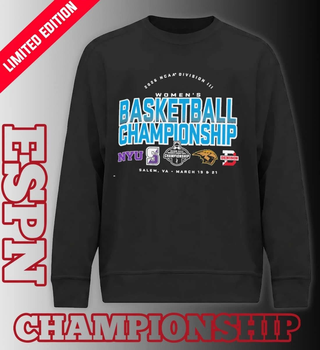 Official 4 Teams 2026 NCAA DIII Women’s Basketball Championship T-Shirt