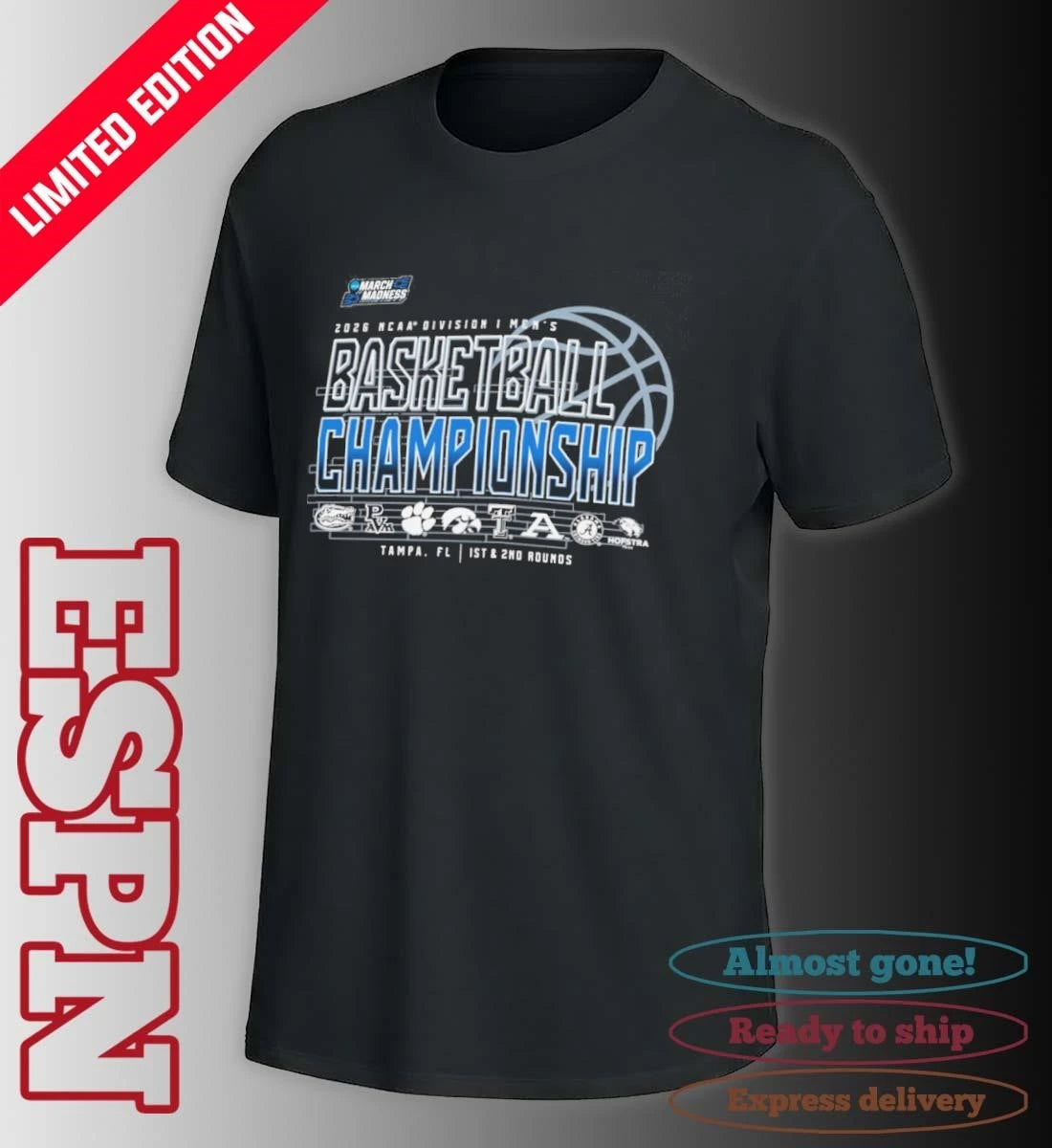 Official 8 Teams 2026 NCAA DI Men’s Basketball Championship Tampa, FL Shirt