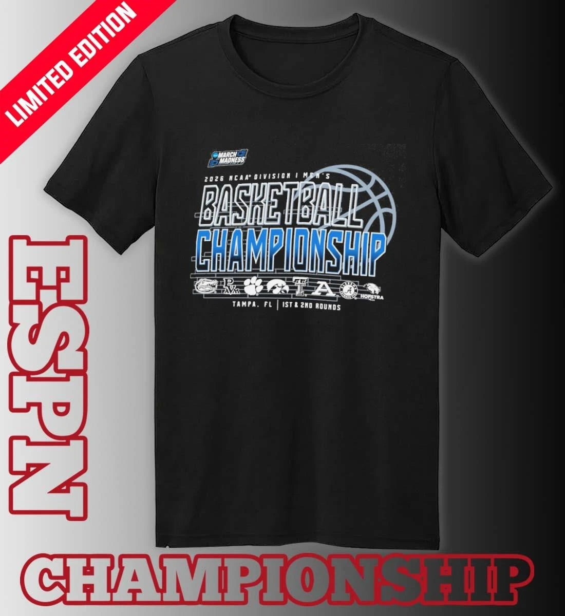 Official 8 Teams 2026 NCAA DI Men’s Basketball Championship Tampa, FL Shirt