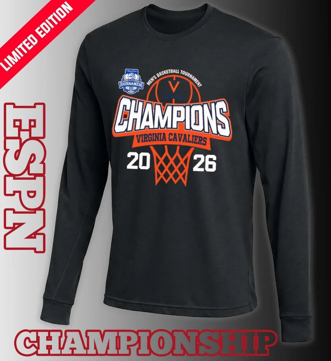 Official ACC Men’s Basketball Tournament 2026 Champions Virginia Cavaliers T-Shirt