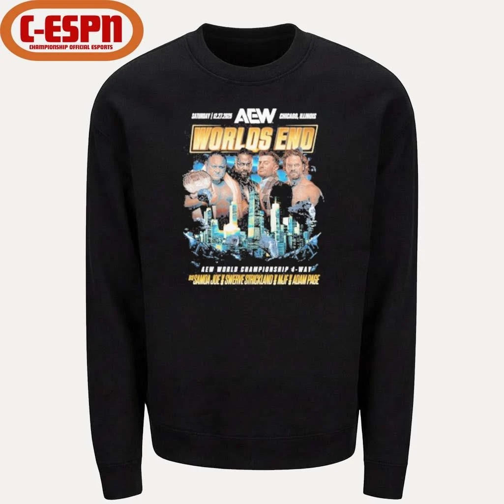 Official AEW Worlds End 2025 Matchup – Samoa Joe vs Hangman Adam Page vs Swerve Strickland vs MJF Shirt