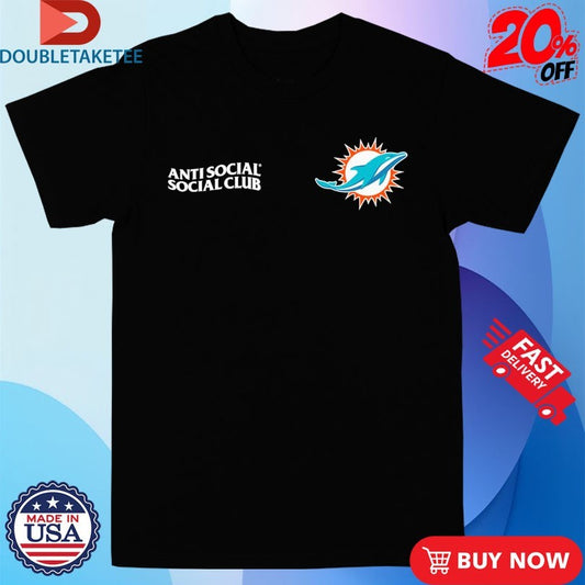 Official ASSC X Miami Dolphins Anti Social Social Club Shirts