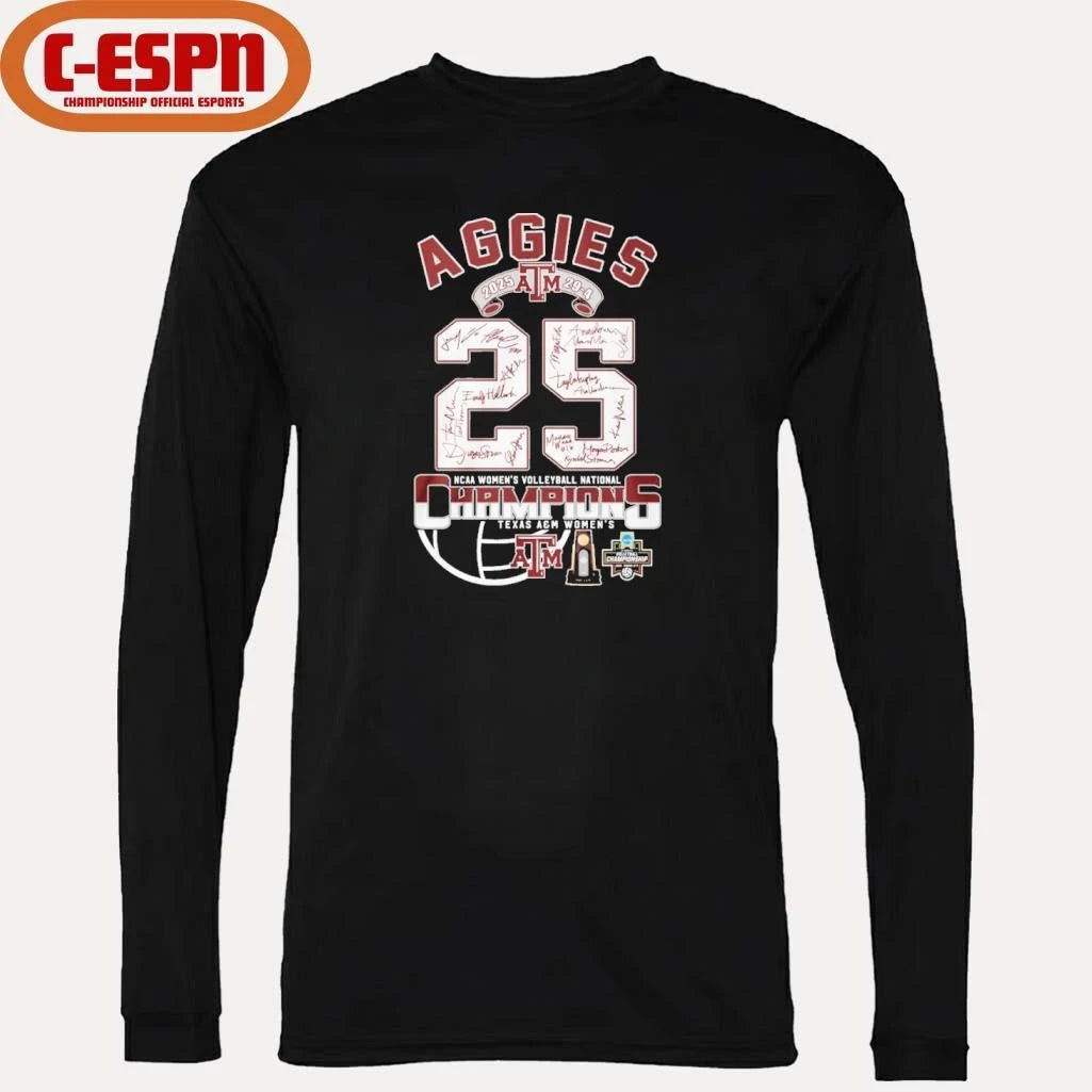 Official Aggies 2025 NCAA Volleyball National Champions 29-4 Shirt