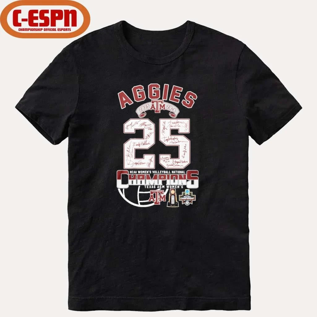 Official Aggies 2025 NCAA Volleyball National Champions 29-4 Shirt