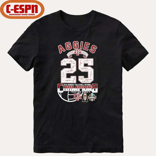 Official Aggies 2025 NCAA Volleyball National Champions 29-4 Shirt