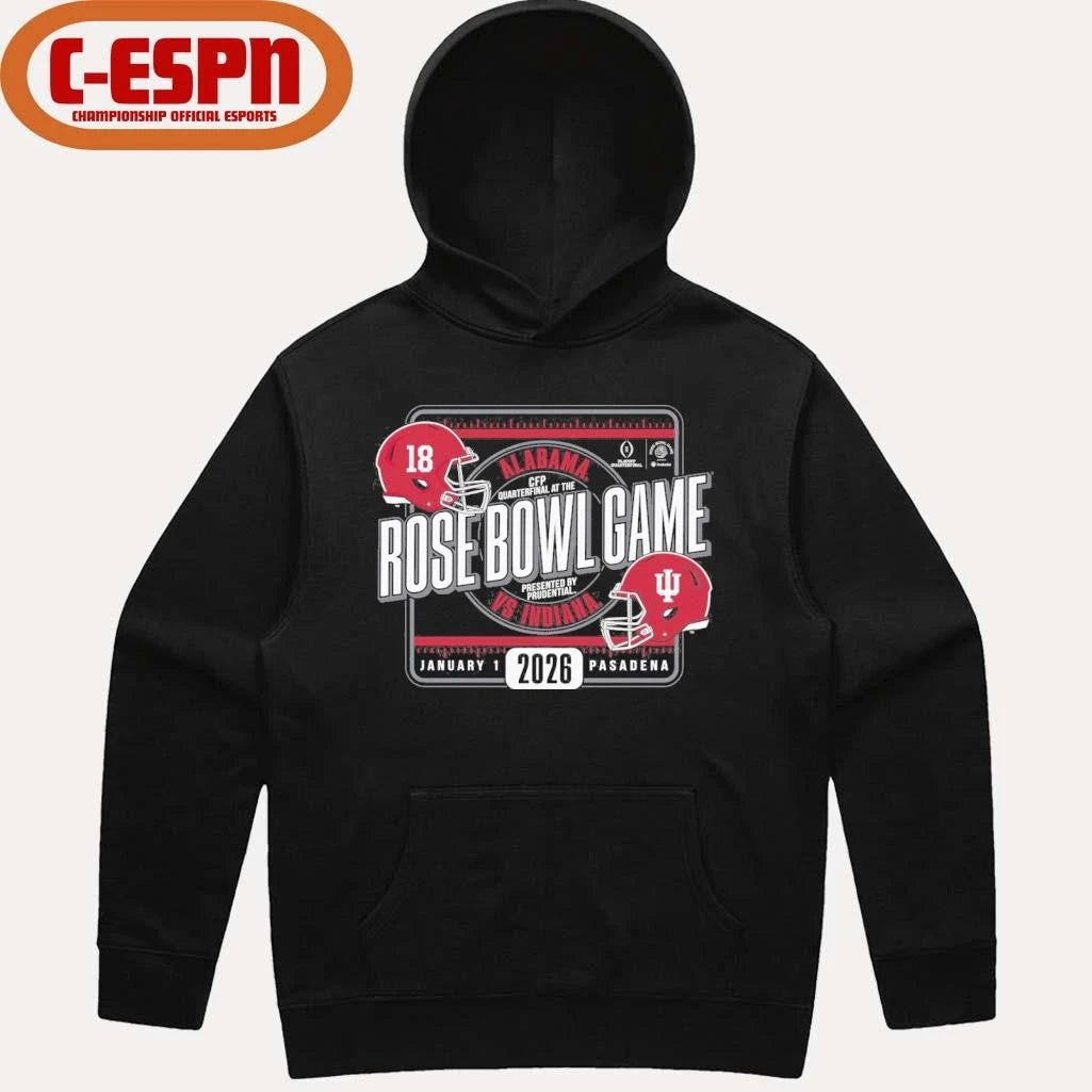 Official Alabama Vs Indiana Football 2026 Rose Bowl Game Head to Head T-Shirt